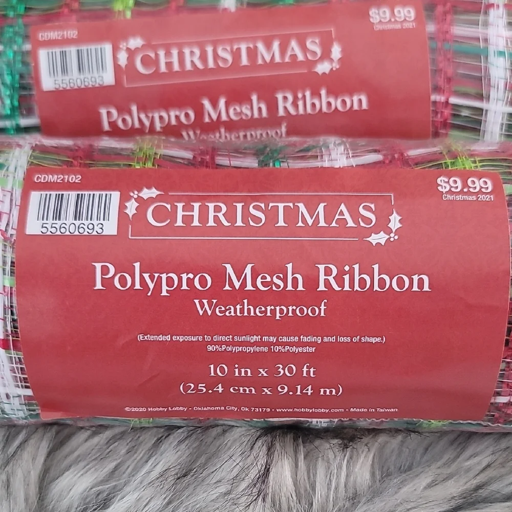 Festive Polypro Mesh Ribbon - Picture 2 of 5